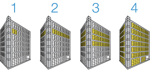 Single Office Space, Single Floor, Multiple Floors, Entire Building